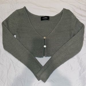 cropped green sweater